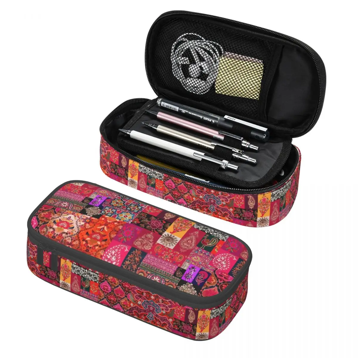 

Милый богемный традиционный восточный марокканский пенал в стиле коллажа для мальчиков и девочек, большой вместительный пенал, школьные принадлежности