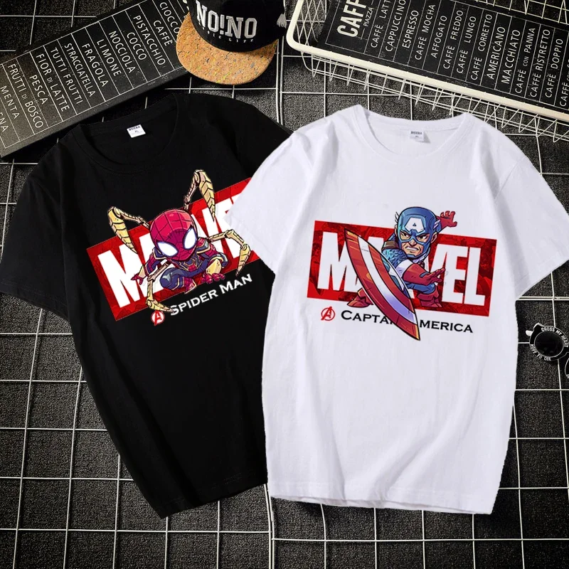 Marvel Avengers: Endgame Movie Fashion Anime Women's T-shirt Iron Man Spider Man Hulk Summer Men's and Women's Cotton Top