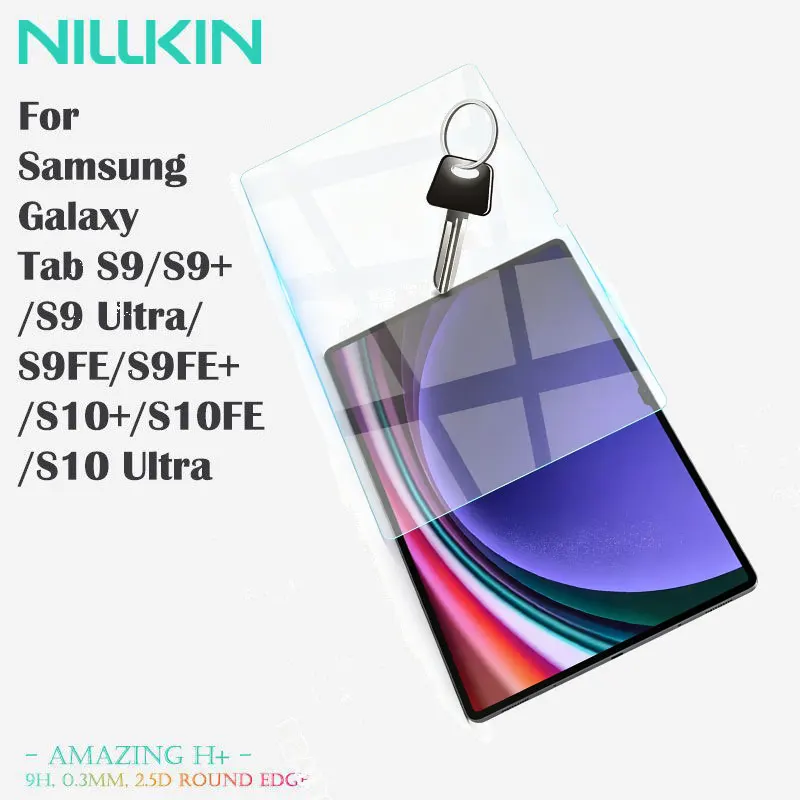 0.2mm Ultra Thin Screen Protector for Samsung Tab S9/S10 Series, NILLKIN Anti-Scratch Glass Film Bubble Free Full Set with Tools