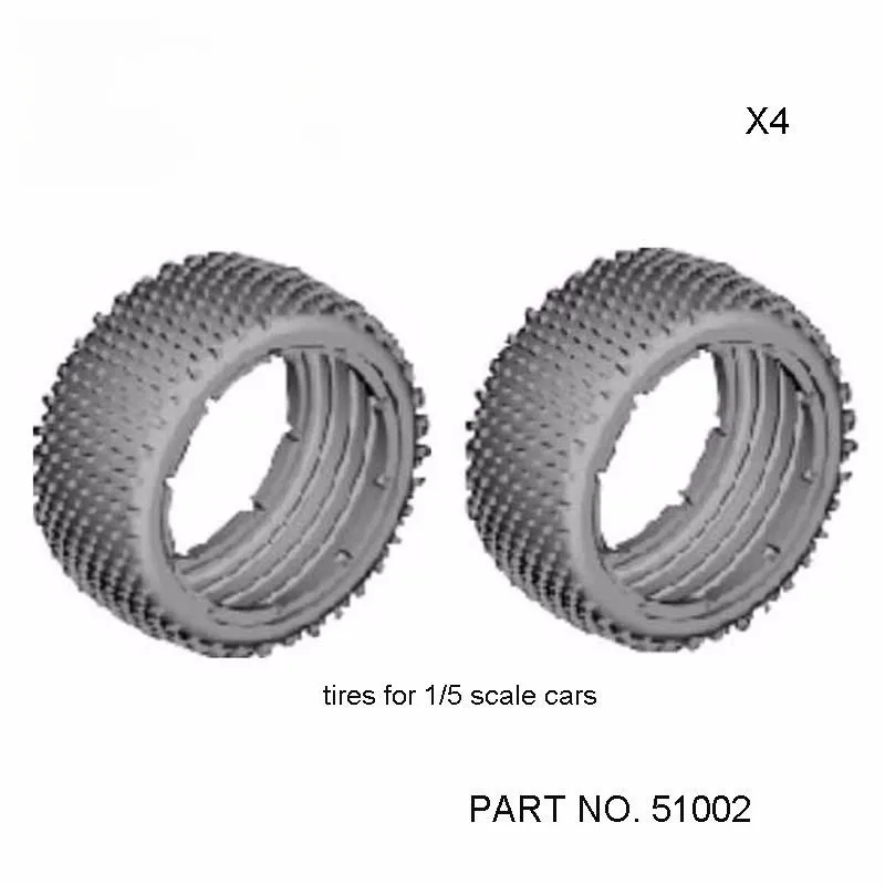 

HSP RC CAR TOYS PARTS ACCESSORIES RUBBER TIRES FOR HSP 1/5 OFF ROAD REMOTE CONTROL BAJA 94054 AND BUGGY 94059 (PART NO. 51002)