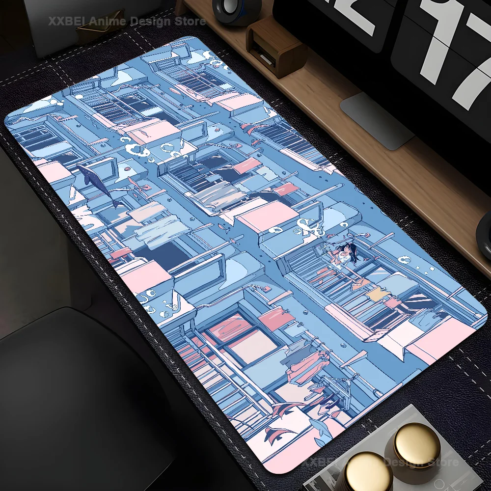 The World In Water Japan Train Mousepad Mouse Mat Desk Mat With Pad Gaming Accessories Prime Gaming XXL Keyboard Pad Padding Mat