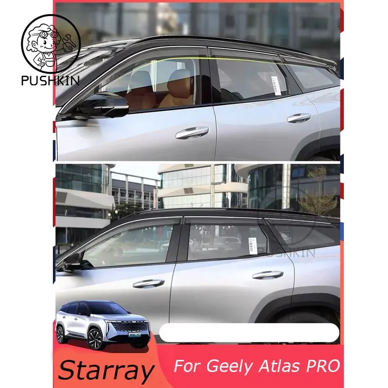 

Car Side Window Deflector Window Visor Vent For Geely Atlas Pro Starray 2023 2024 Wind Shields Sun Rain Guards Awnings Shelters