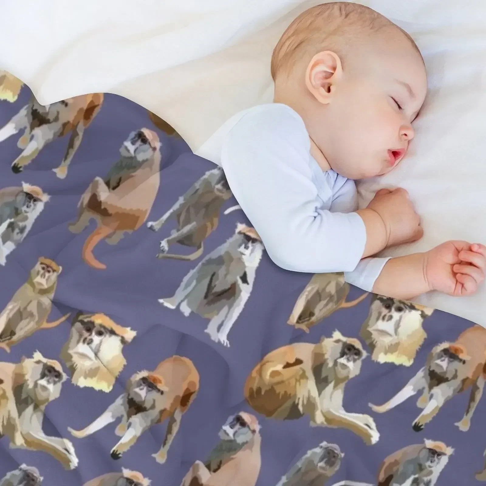 P is for Patas Monkey Throw Blanket Plaid on the sofa Personalized Gift Shaggy Blankets