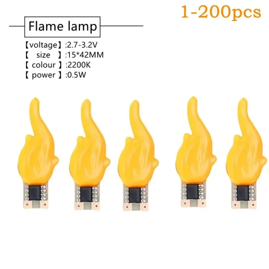 1pcs 30pcs 100pcs Led COB Flash Candles Edison Flame DC 3V-5V Warm White 2200K LED Filament Diode DIY Christmas Party Decoration