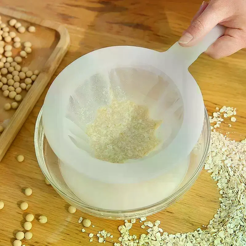 1Pcs Fine Mesh Food Strainer With Handle And Effective Residue Filtration For Homemade Soy Milk Juice Oat Milk Home Kitchen Use