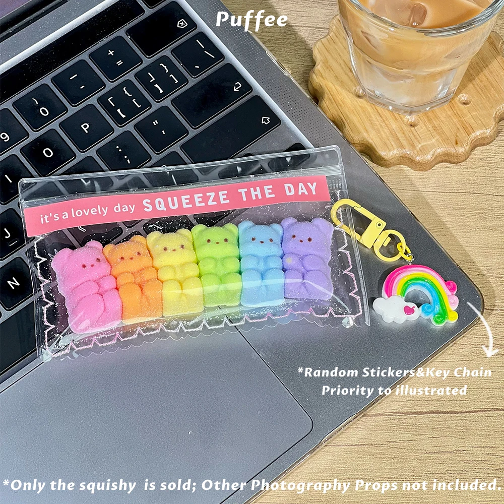 Oso de dopamina, Taba blando de silicona de calidad alimentaria, juguete para apretar hecho a mano suave y cremoso para aliviar el estrés en la oficina, regalo de Navidad y Pascua