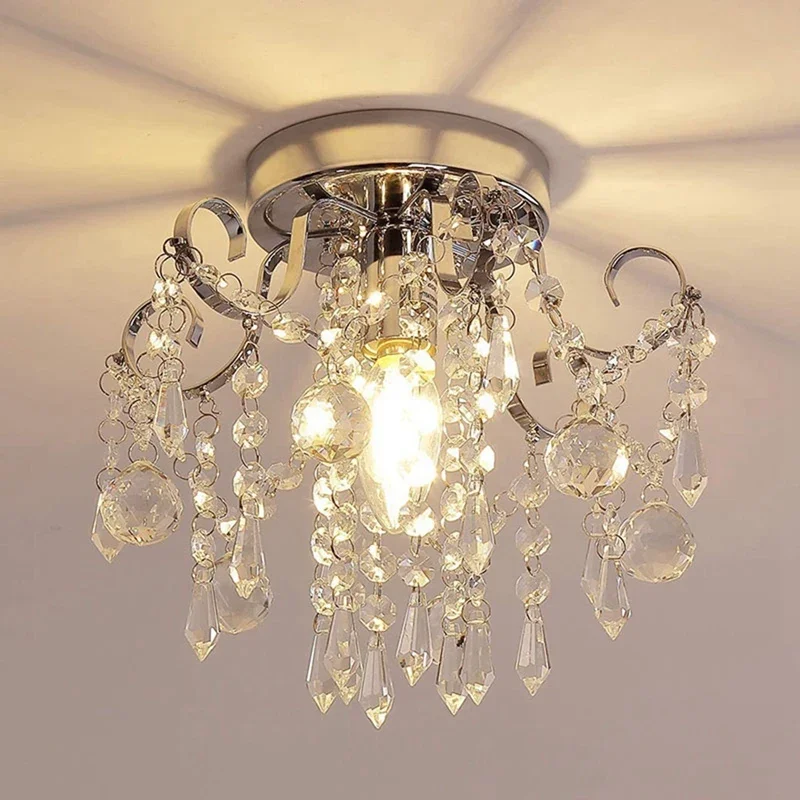 Pendant Lamp European Style Crystal Ceiling Small Chandelier Modern Minimalist Porch Aisle Corridor Restaurant Light
