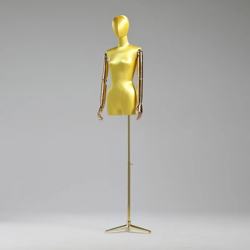 Negozio di abbigliamento Manichino femminile Modello Display Puntelli Modello fittizio a metà corpo Corpo Finestra in raso Espositore per abiti da sposa Scaffale per modelli