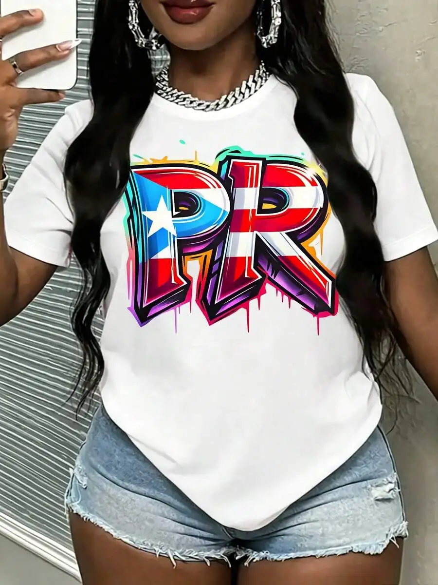 Puerto Rico Flag Graffiti T-Shirt, PR Pride Graphic Tee, Puerto Rican Heritage Top, Summer