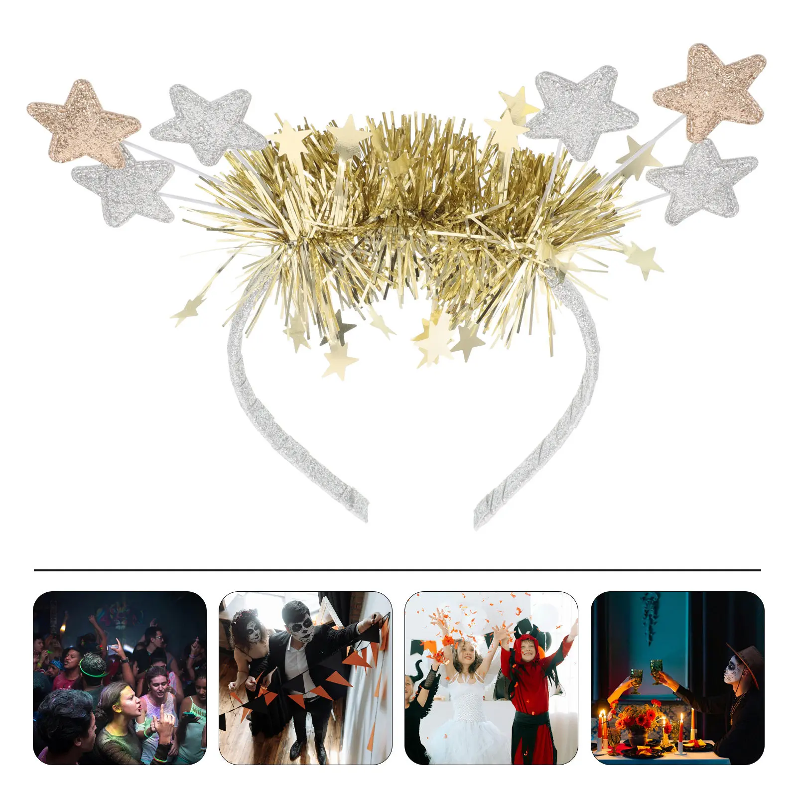 

Star Headband Unique Glitter Star Headpiece for Women Party Celebration Festival Hair Accessory Thin Comfortable Holiday
