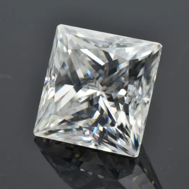 Moissanit-Stein im Princess-Schliff, D-Farbe, VVS1 mit Zertifikat, 4,5x4,5mm-10x10mm, funkelnder quadratischer Edelstein für die Schmuckherstellung – Detail 4
