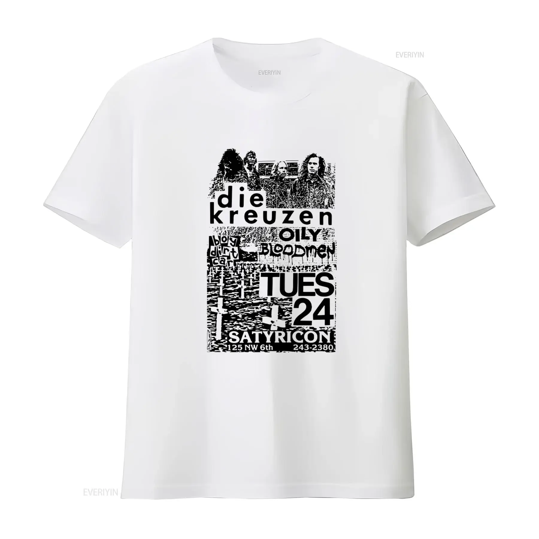 Die Kreuzen Punk Rock Band T Shirt Oily Bloodmen Satyricon Event Design Men's Short or Long Sleeve vintage Washed graphic