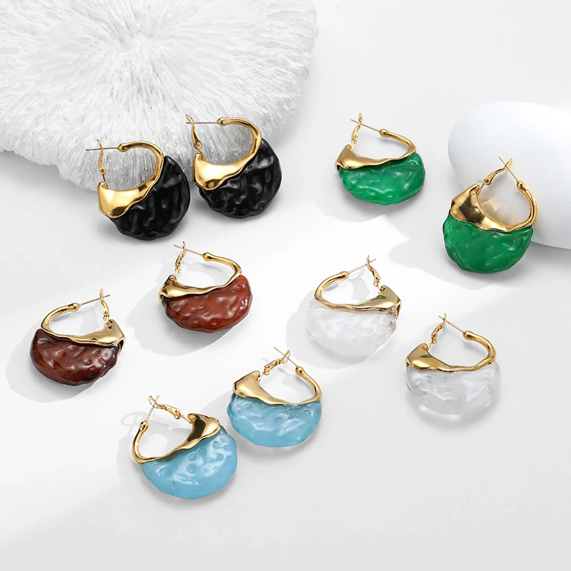 

PRISCA | Bag Creative Earring Stainless Steel New Women Fashion Chic Jewelry Street Accessories 18k Gold Plated