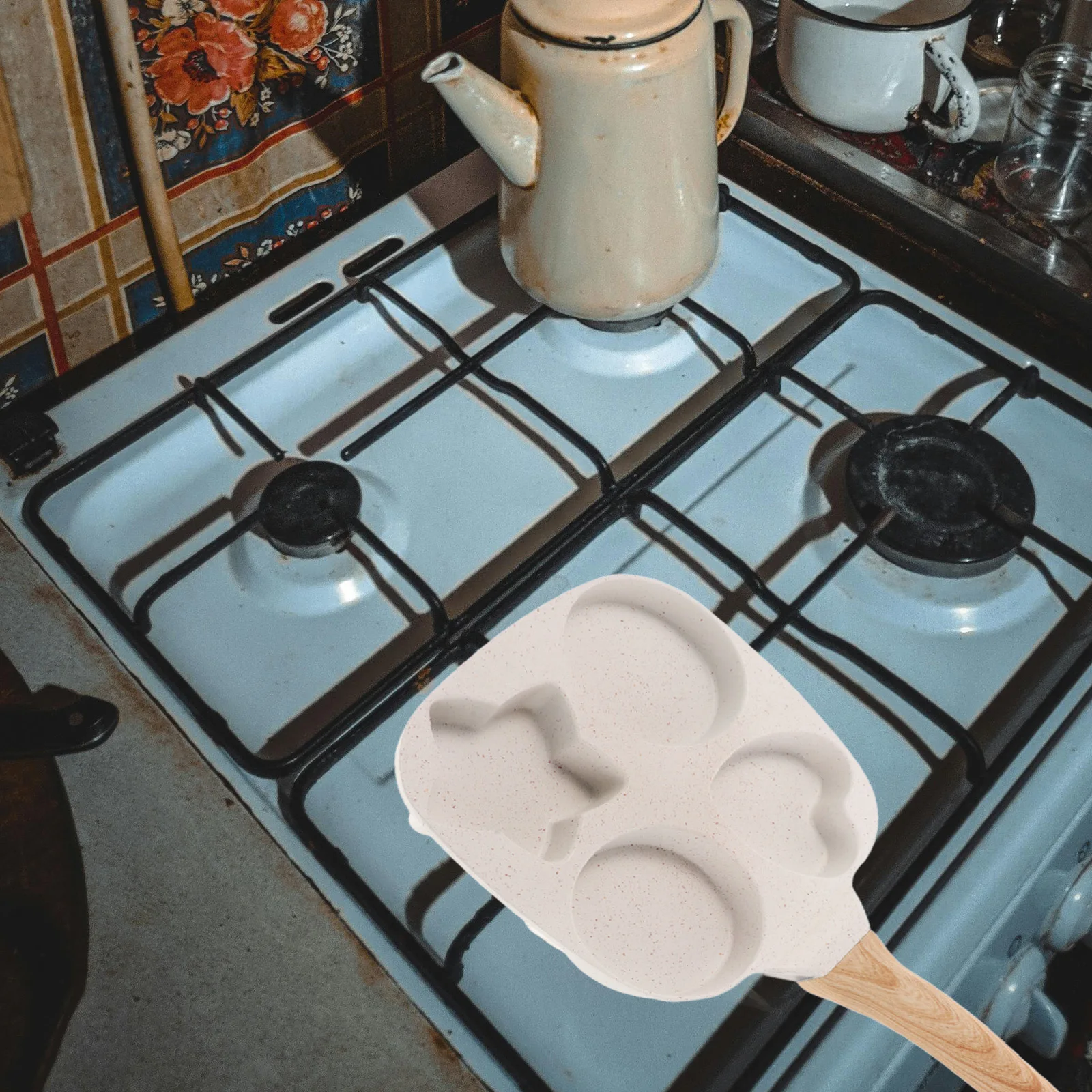 

4 Slots Nonstick Mini Mini Cooker Frying for Eggs Omelette Maker Small Pancake Pan Japanese Poaching Pan Ideal Gifts