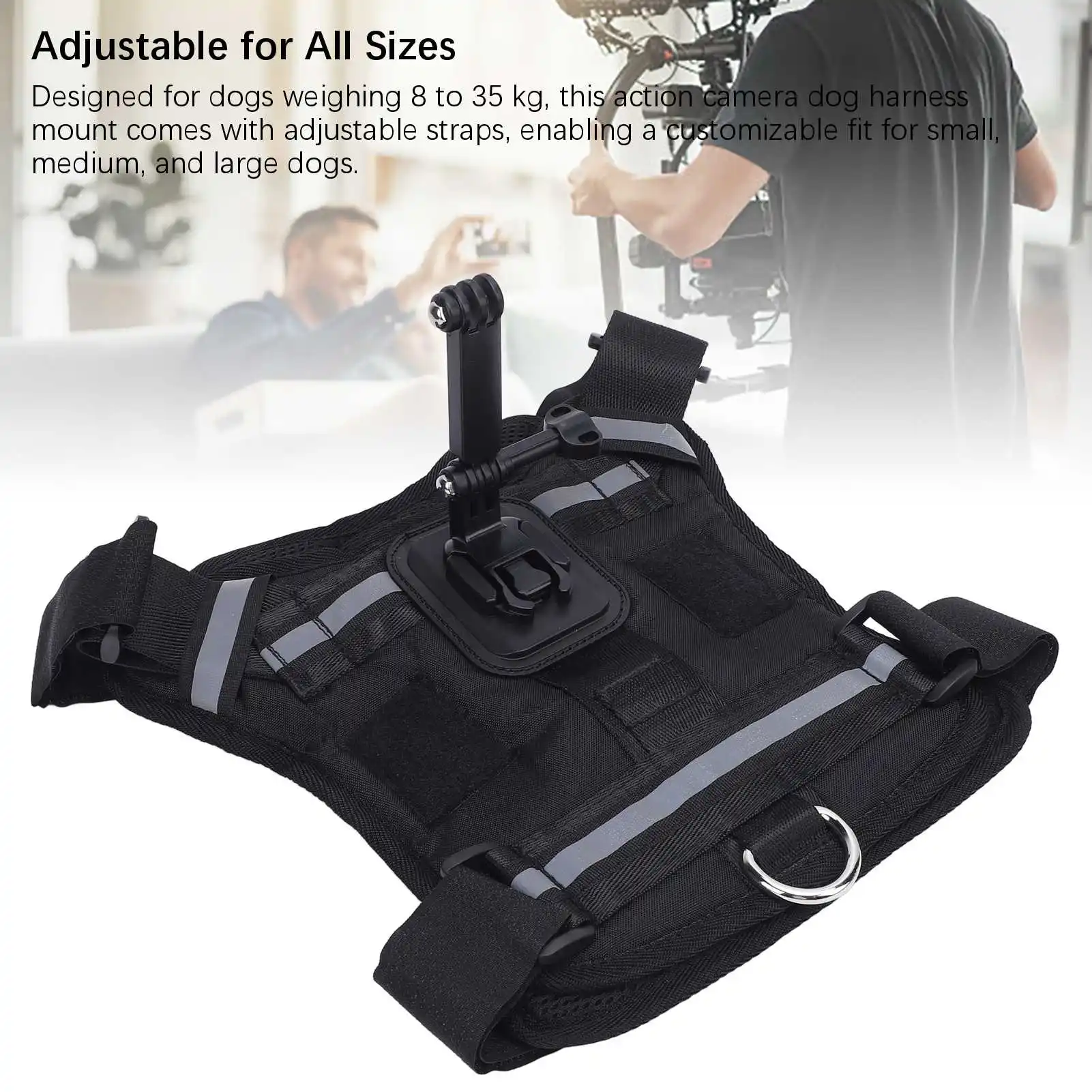 Pet Harness Action Camera Mount Dog Vest Action Camera Mount  Nylon Plastic Chest and Back Fixation for Recording