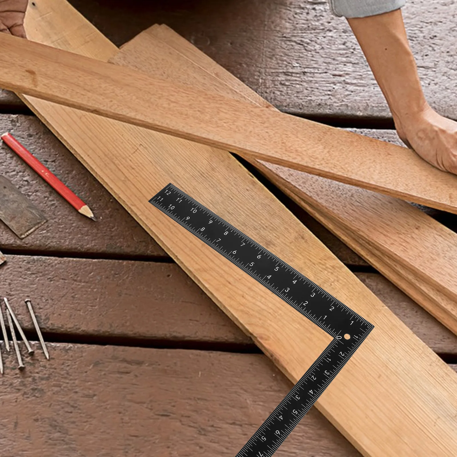 Professional Black Steel L Square Ruler Precise Measurement Tool for Crafting Woodworking Carpentry Drafting