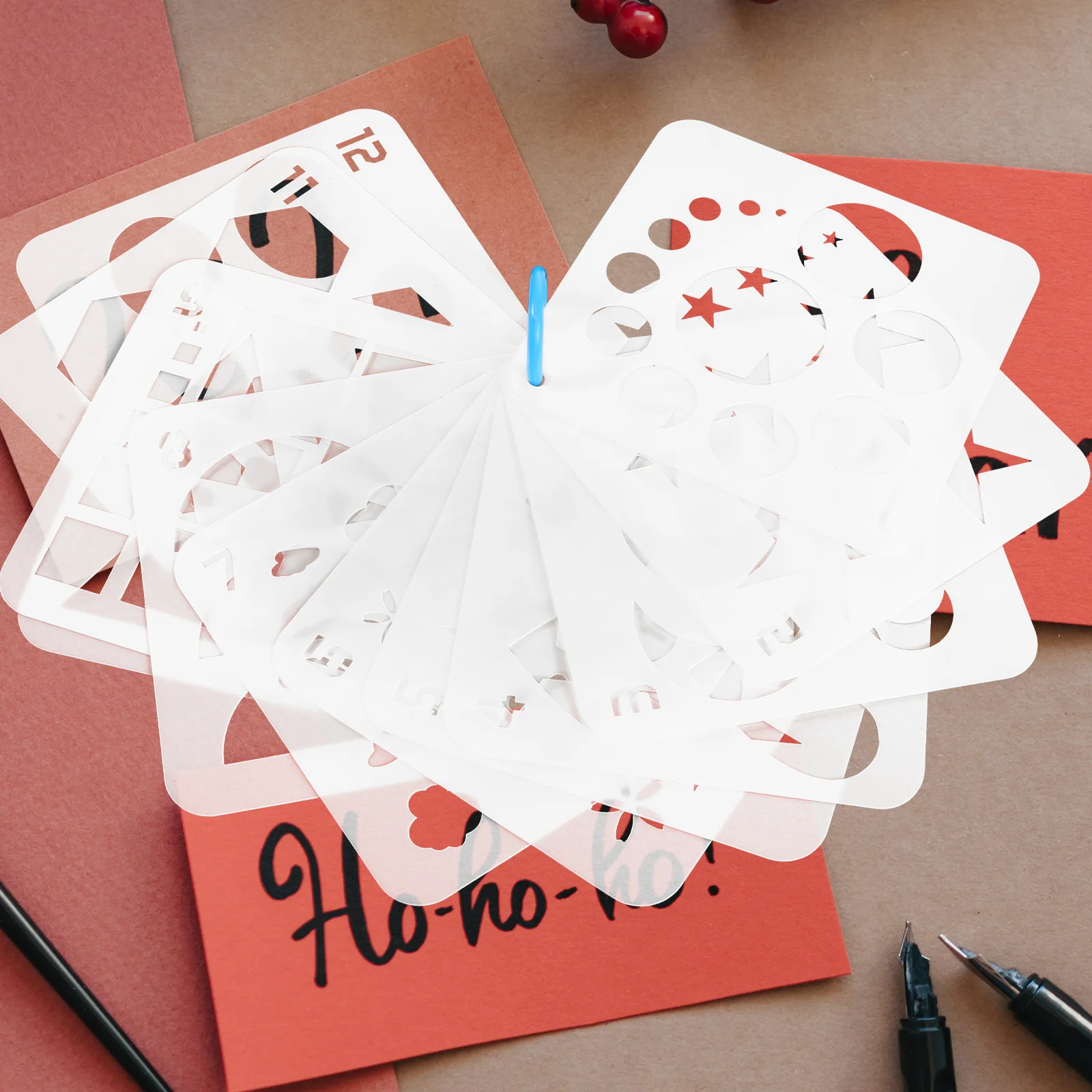 مجموعة قوالب الرسم الإبداعي أدوات الرسم بنمط الاستنسل الفني لتصميم الحرف اليدوية DIY قالب الرسم الإبداعي #4