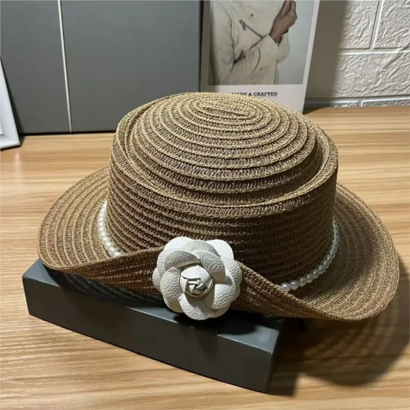 

Women's hat with a large brim lace tie woven for outings women