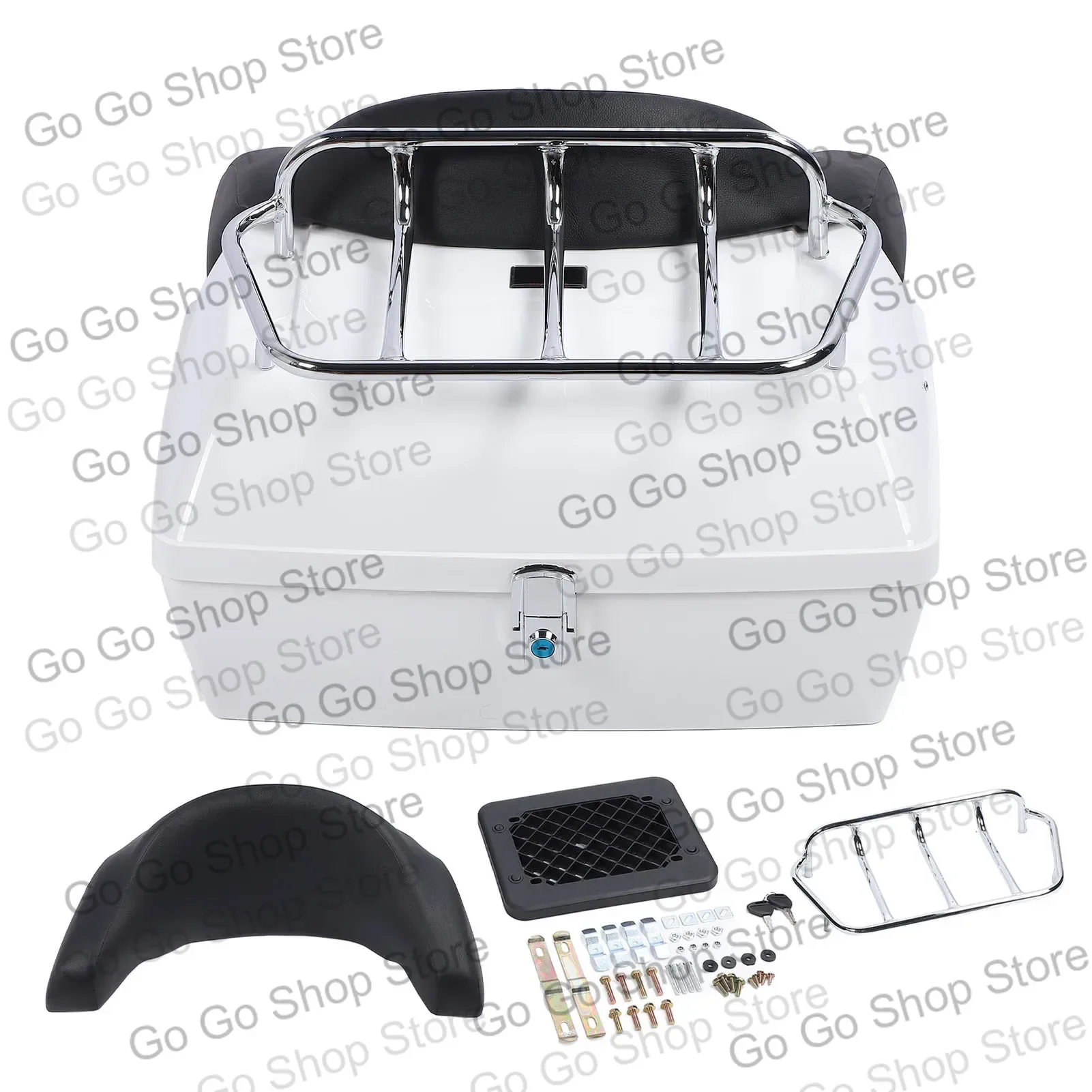 Large Capacity Moto Rear Trunk Box Stable Installation Safety Storage Helmet Box
