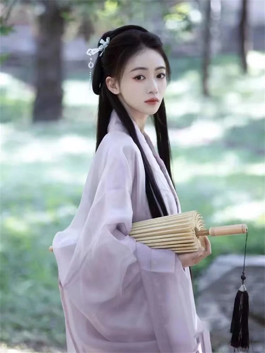 Hanfu Cina gaun wanita tradisional kuno Hanfu set karnaval peri kostum Cosplay ungu Hanfu gaun dansa