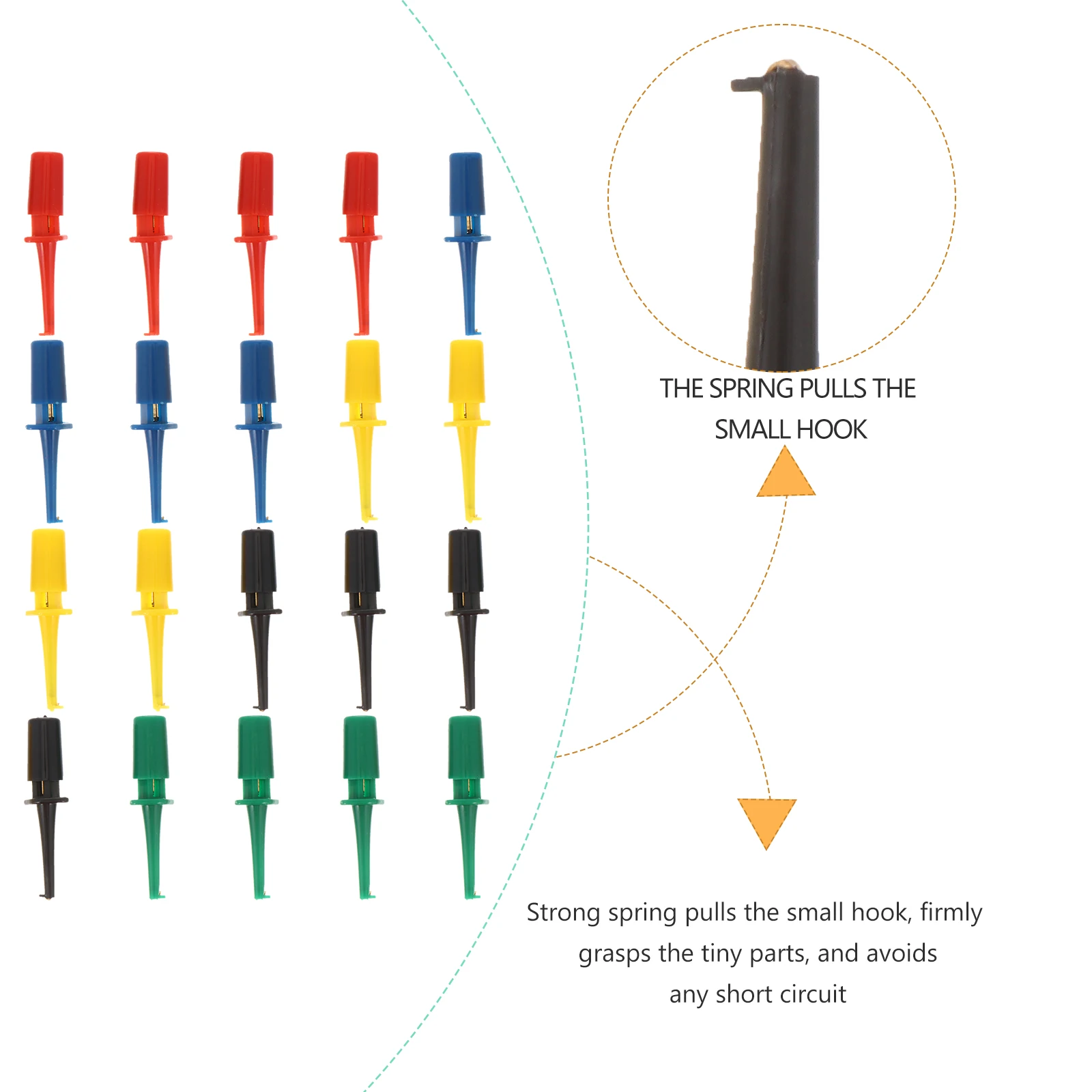 

20Pcs Test Probe Hooks Plastic Multimeter Test Clip Electrical Testing Grabber for Device Repair Tester Hook Plastic Tester Hook
