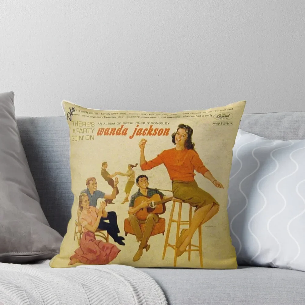 Wanda Jackson, Rockabilly lp, 1950's, Gene Vincent Throw Pillow Elastic Cover For Sofa Covers For Sofas pillow