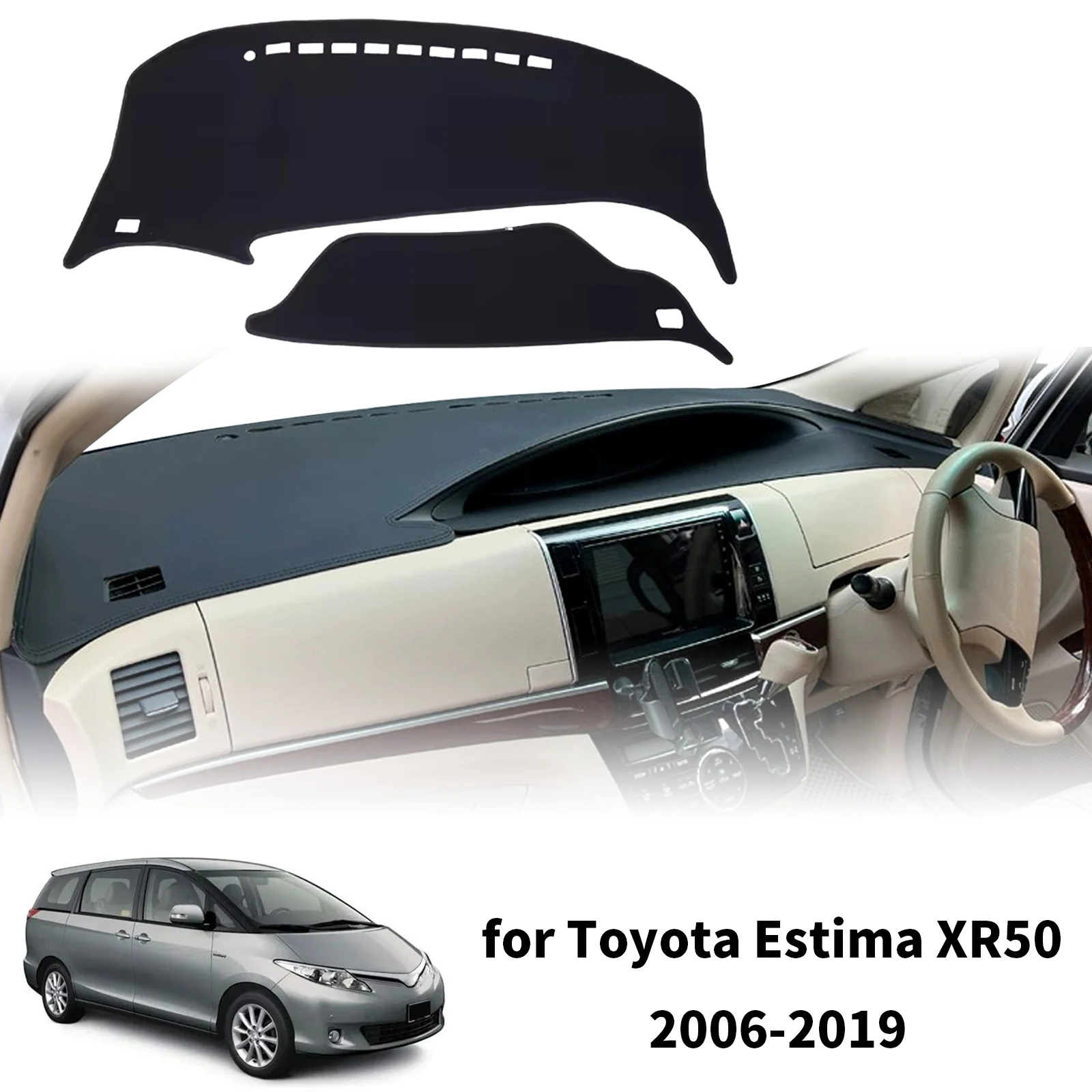 for Estima XR50 2006 2007 2008 2009-2019 Car Dashboard Cover Sunshade Non‑Slip Protector Dash Mat Interior Decor Pad Accessories