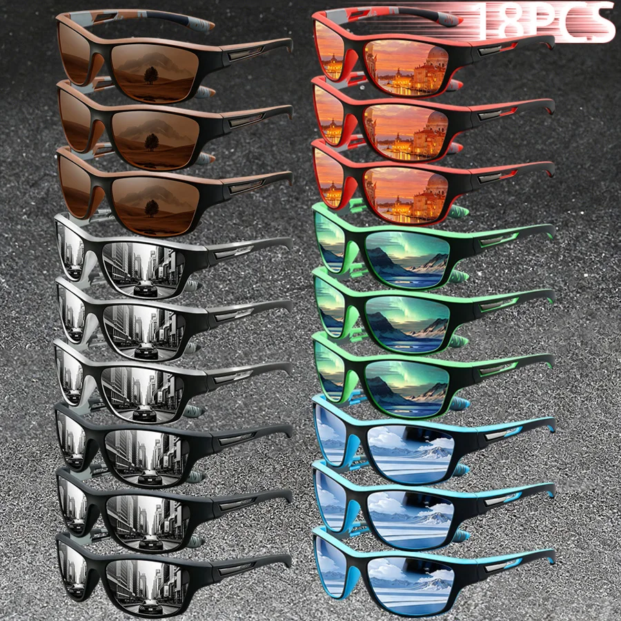 

18PCS Camouflage Frame Eyewear Driving Fishing leisure Sports Men Women Cycling Mountaineering Fashion Vintage Sport Sun Glasses