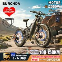 Double suspension Electric Bike BURCHDA HC26, W Dual Motor Long row Electric Bike 80KM,48V30AH,26 inch, Adult Bike