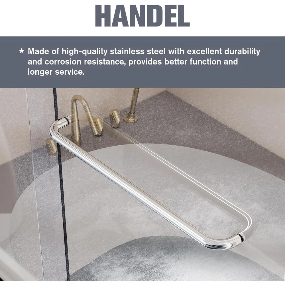 باب دش حوض استحمام منزلق شبه بدون إطار مقاس 56-60 بوصة عرض × 58 بوصة ارتفاع، باب دش زجاجي للحمام لحوض الاستحمام مع 1/4 بوصة (6 مم) شفاف #3