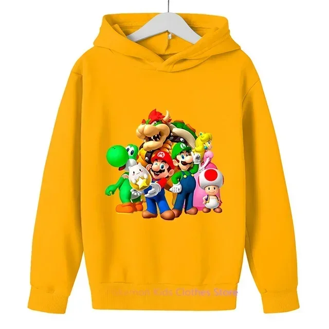 3-12 Years Old Children\'s Super Mario bros Children\'s Clothing Autumn Baby Sweater Print Pokemon Girls Pullover Boys