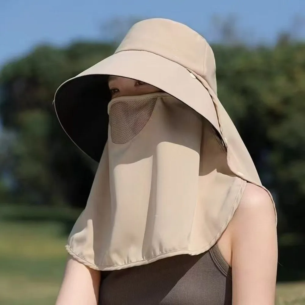

Wide Brim Sunscreen Fisherman Hat Lightweight Full Face Cover Picking Tea Hat UV Protection Sun Protection Sunshade Sun Hat