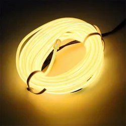 1m Neon LED Car Interior Lighting Strips Auto LED Strip Garland EL Wire Rope Car Decoration lamp Flexible Tube