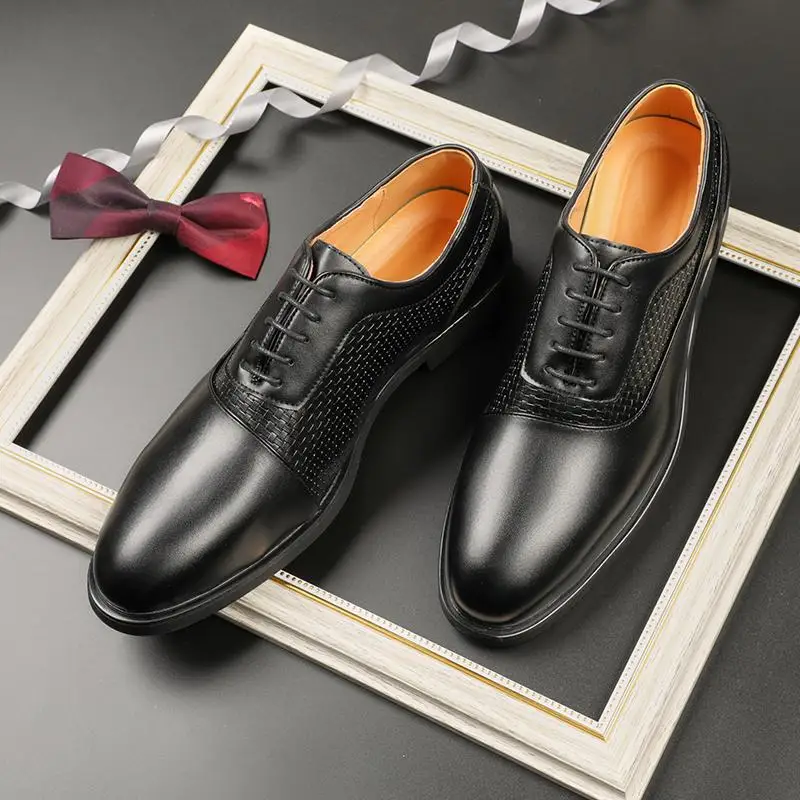 Zapatos Derby de plataforma con punta cuadrada para hombre, zapatos planos de plataforma, zapatos Oxford de cuero para fiesta de boda, moda británica