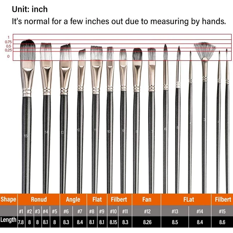 30 szt. Akrylowych zestaw pędzli do malowania, akrylowych, akwarelowych i gwaszowych pędzle malarskie i profesjonalnych malarzy
