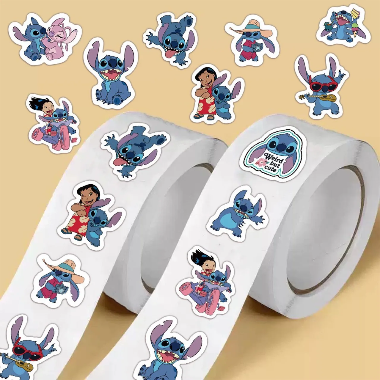 

500pcs/roll Cartoon Stitch Cartoon Anime Stickers Waterproof DIY Graffiti Phone Laptop Luggage Guitar Notebook Stickers Kids Toy