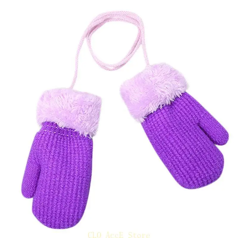 

16FE Winter Warm Kids Gloves Knitted Baby Girl Boys Soft Non-slip Children Full Finger Mittens Glove Child Gifts