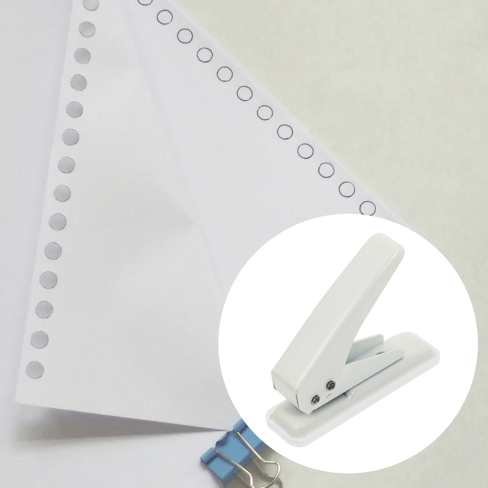 

Ergonomic Single Hole Puncher Craft Art Project Chipboard Paper Metal Punch Non Slip Rubber Pad DIY Handicraft Home Office