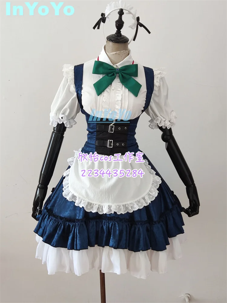 InYoYo Izayoi Sakuya Cosplay Touhou Project Costume Maid Uniform Dress Hallowen Party Outfit Women Play Role Clothing New