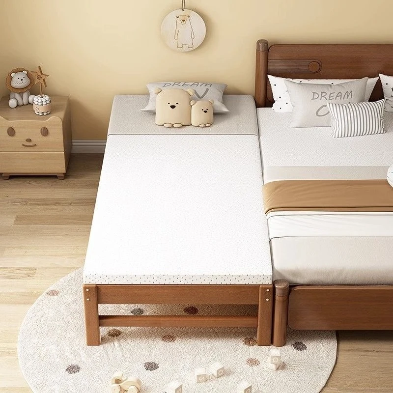 سرير أطفال ربط سرير أطفال مع حاجز حماية للأولاد والبنات بجانب السرير مطول وموسع