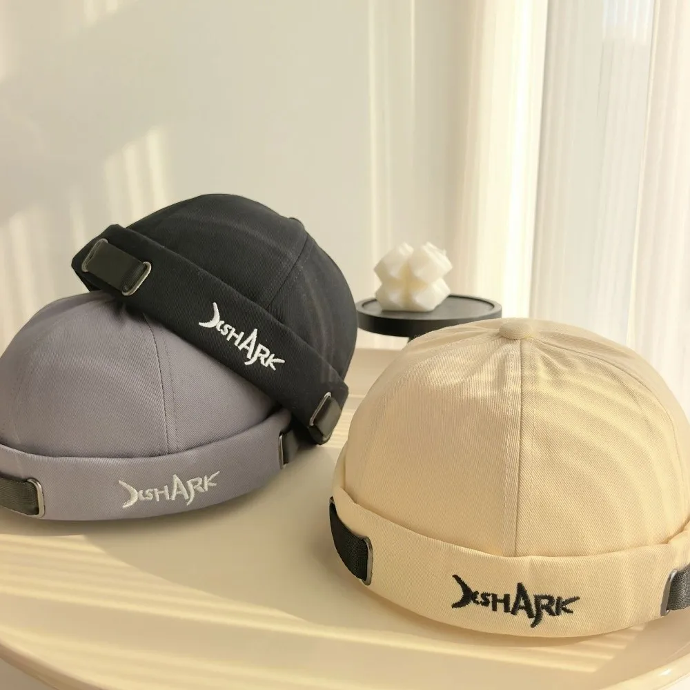 Vintage Cotton Beanie Hat Adjustable Solid Color Docker Hat Breathable Hip Hop Hat Women