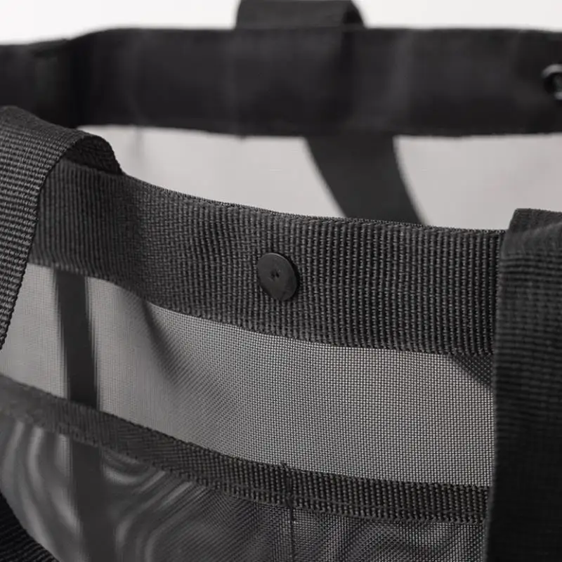 Large Capacity Mesh Beach Bag, Travel, Swimming, Fitness, Grooming Bag, Breathable Storage Bag, Nylon Mesh Tote Bag