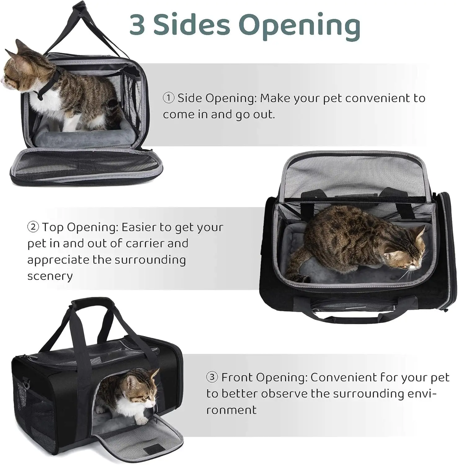 Wakytu Pet Carrier for Small Dogs Cats TSA Approved Pet Travel Carrier Bag Adequate Ventilation Soft Dog Cat Carrier