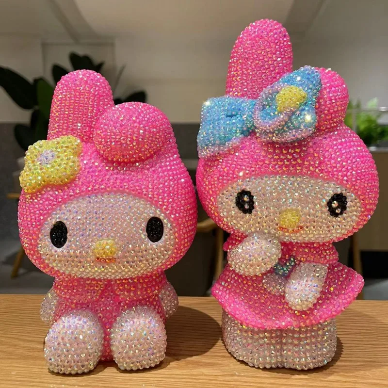 New Sell Well My Melody Piggy Bank Sanrio Diy Kawaii Cartoon Bow Stars Girl Rabbit Household Decoration Birthday Christmas Gift