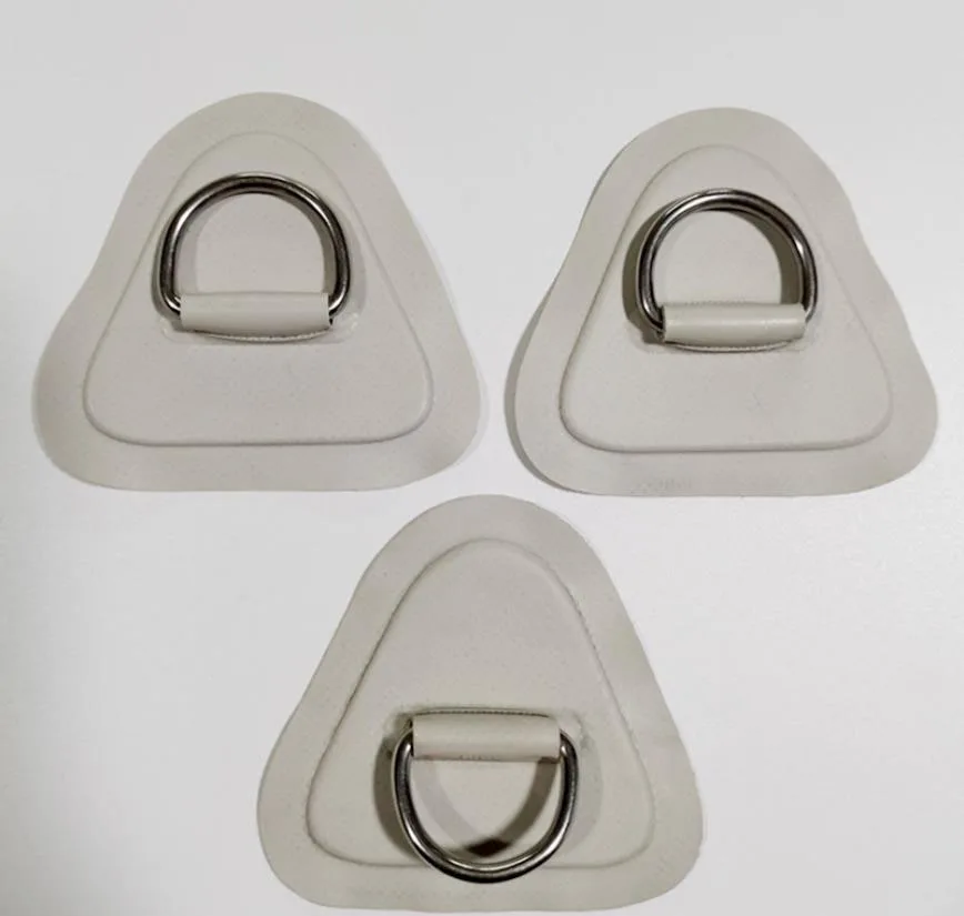 3Pcs 9Mm Opblaasbare Boot Kajak D-Ring Pad Patch Pvc Marine D-Ring Pad Rvs vaste Gesp