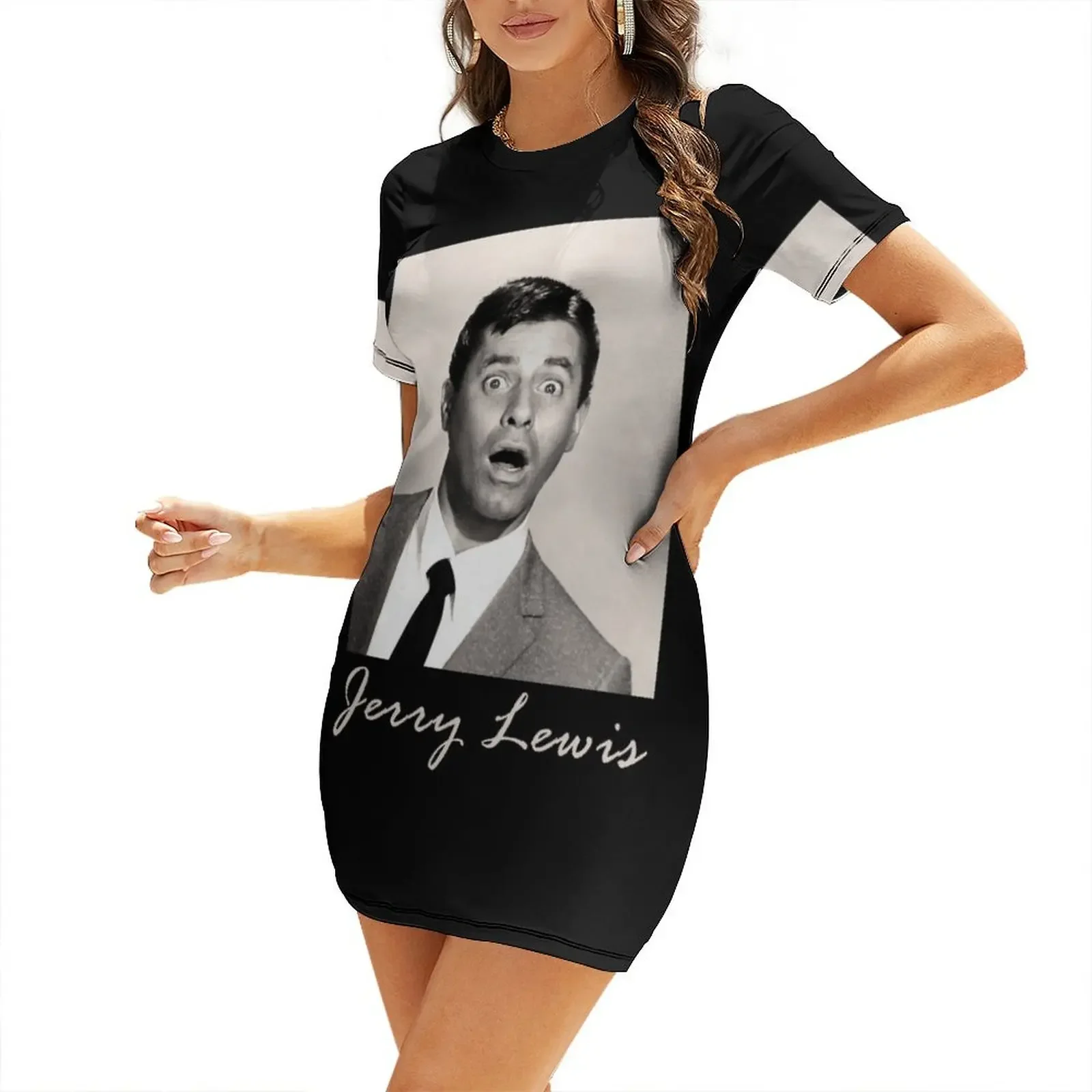 

Jerry Lewis Short-Sleeved Dress bandage dress evening dress summer woman 2025 Women's