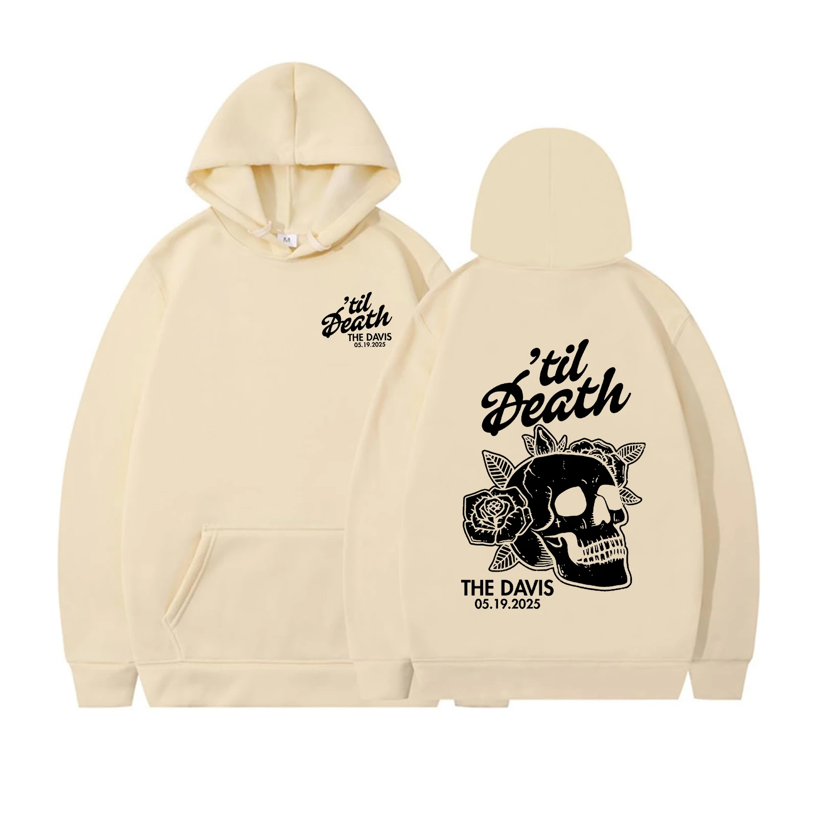 Até a morte esqueleto noiva moletom com capuz data de casamento recém-casado camisa até a morte casado casal despedida de solteira roupas de dia de casamento