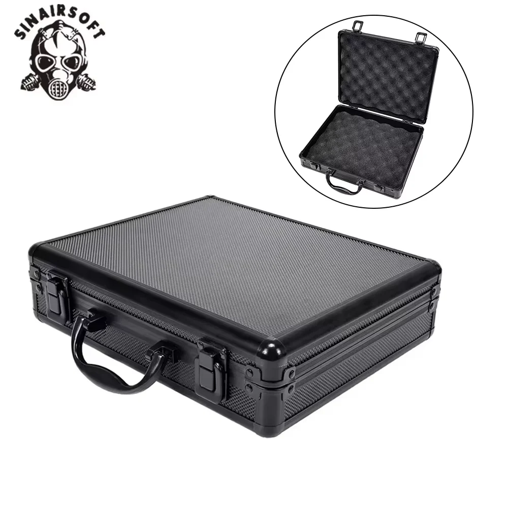 SINAIRSOFT Tactical Aluminum Pistol Case Shockproof & Water Resistant Hard Gun Box Foam Portable Design for Airsoft Glock IPSC
