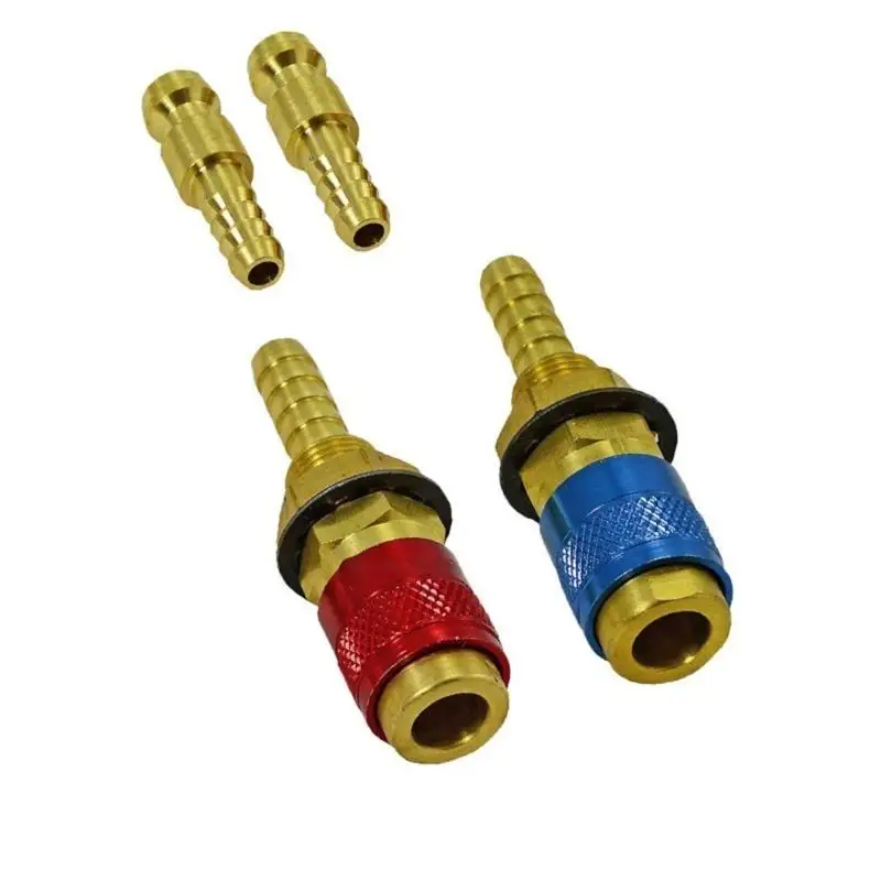 652F Industrial M 8 Brass Couplers For Welder Torches Cooling Lines 2 Unit Fast Installation Quickly Connectors