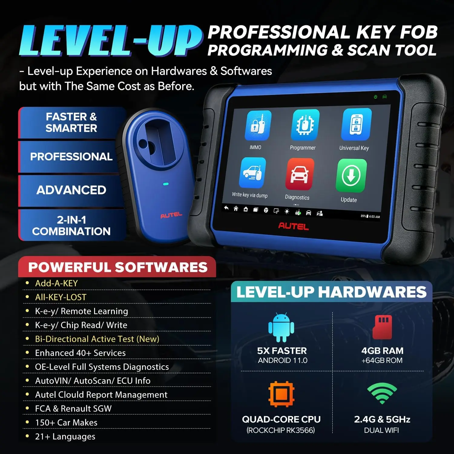 Autel MaxiIM IM508S XP200 Car Key Programming Tool Diagnostic Tool All-in-One Key Programmer OBD2 Scanner Updated of IM508